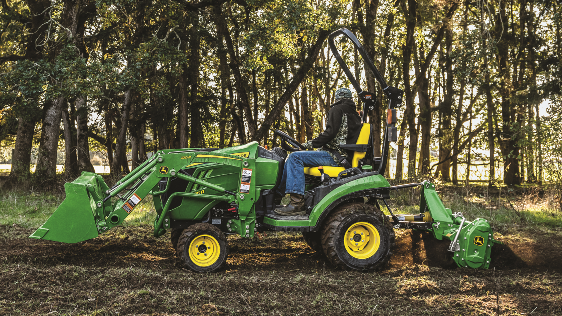 Koenig Equipment John Deere 1025R with laoder and tiller