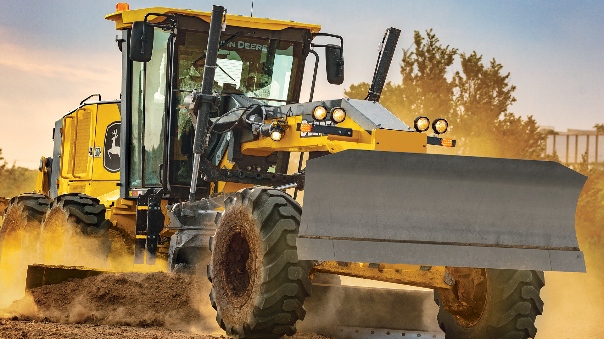 John Deere 620G Motor Grader In Action