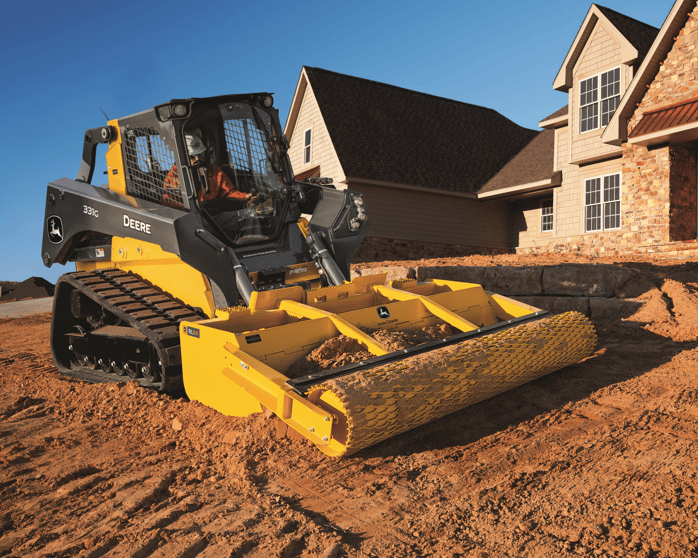 Preparing a New Lawn With a Skid Stee