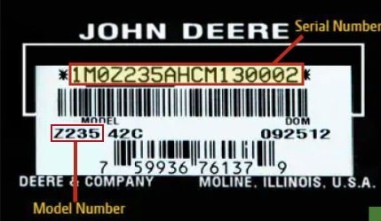 Serial Number for John Deere Koenig Equipment