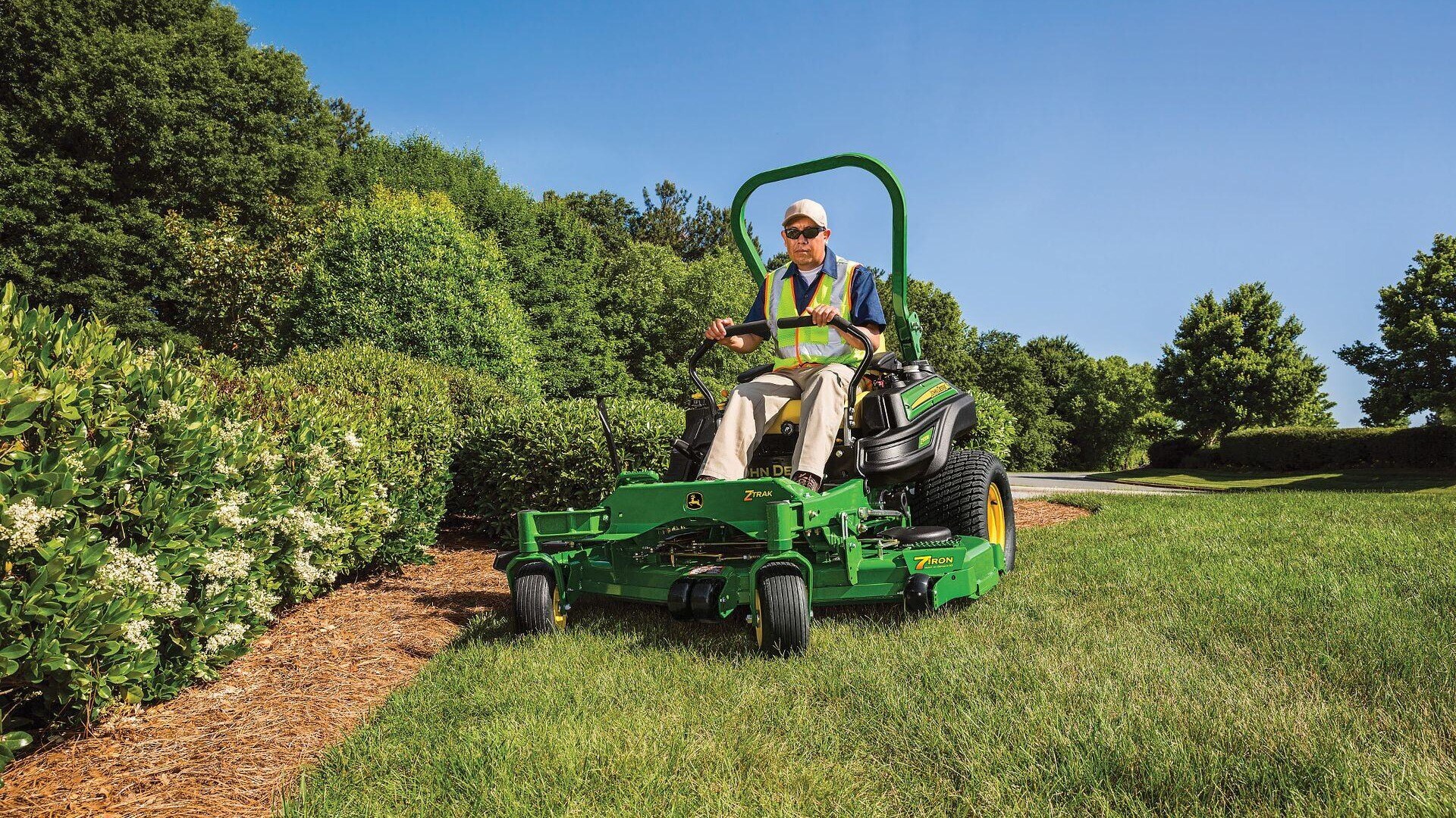 Z930M Zero-Turn Lawn Mower landscaping a residential setting