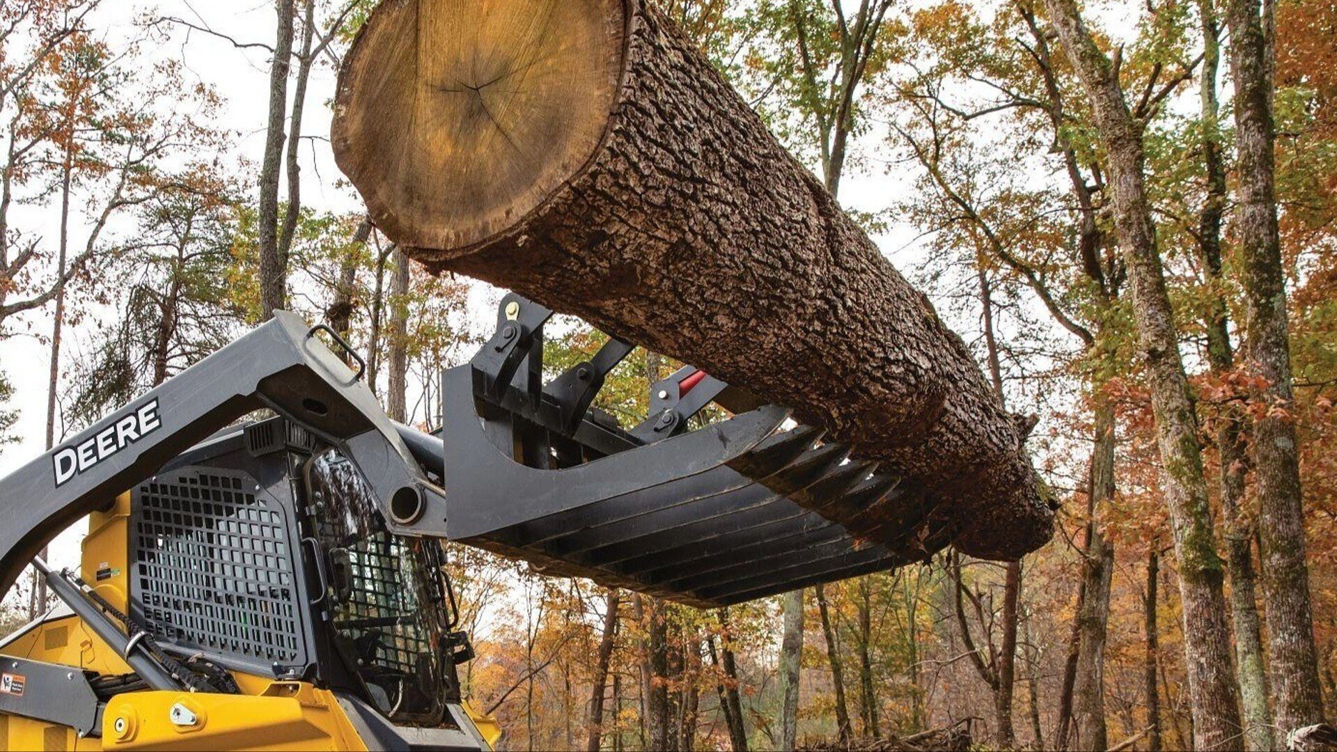 Grapple attachment used on skid steer